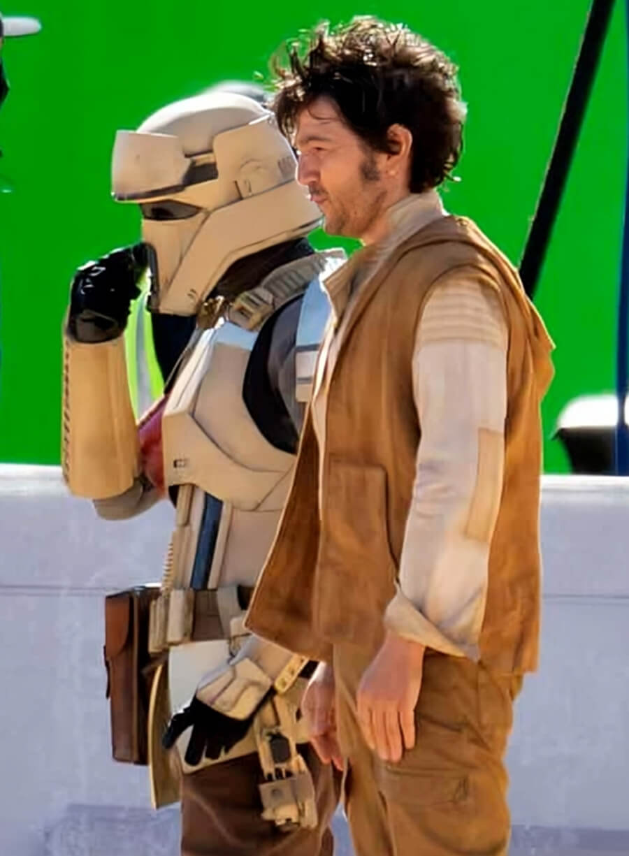 Star Wars Andor Diego Luna Brown Hooded Vest