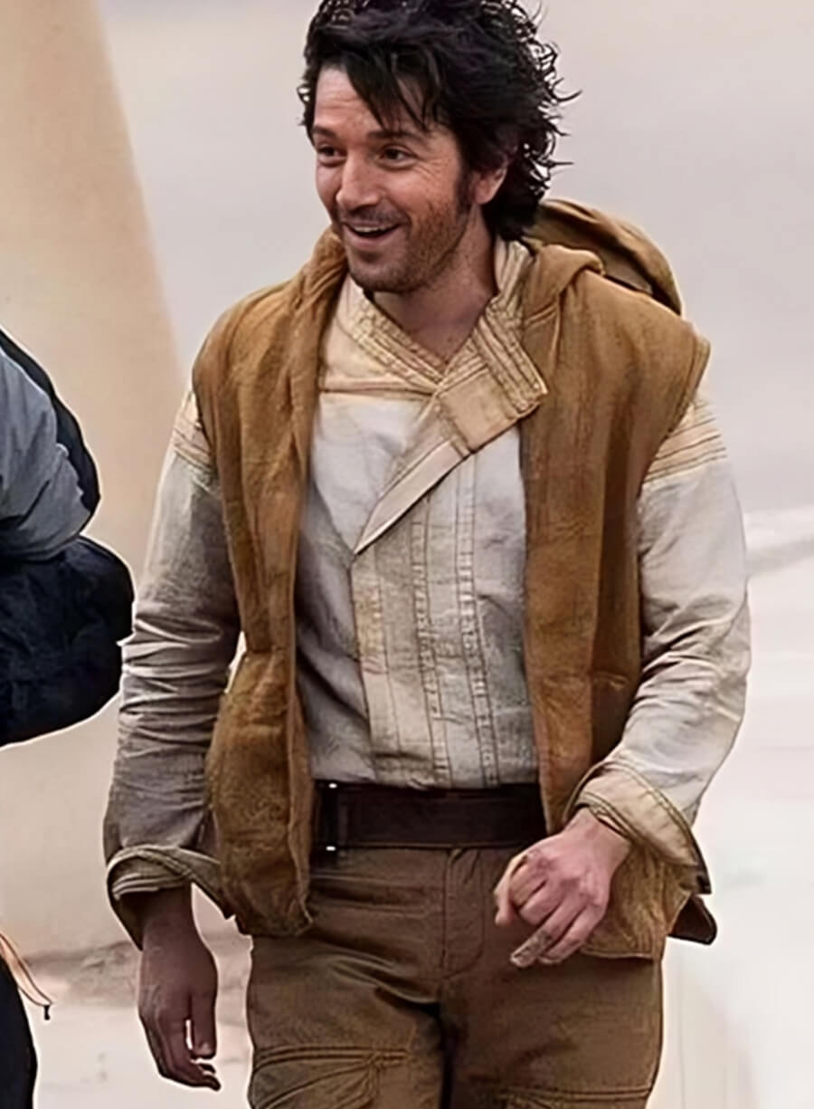  Star Wars Andor Diego Luna Brown Hooded Vest