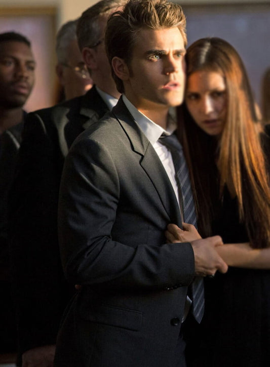 Stefan Salvatore Vampire Diaries S04 Black Blazer