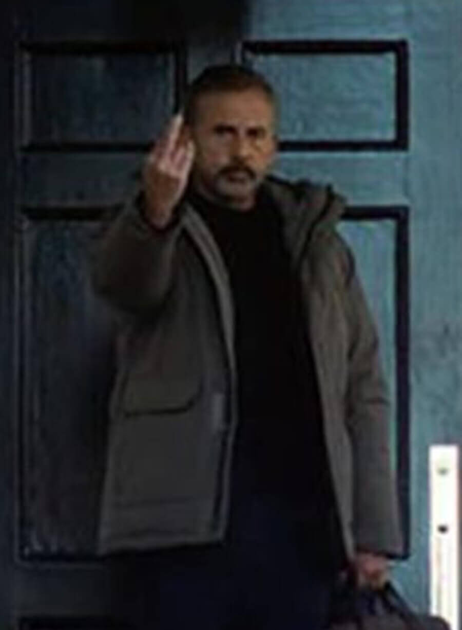 Steve Carell Rooster 2026 Greg Russo Grey Jacket
