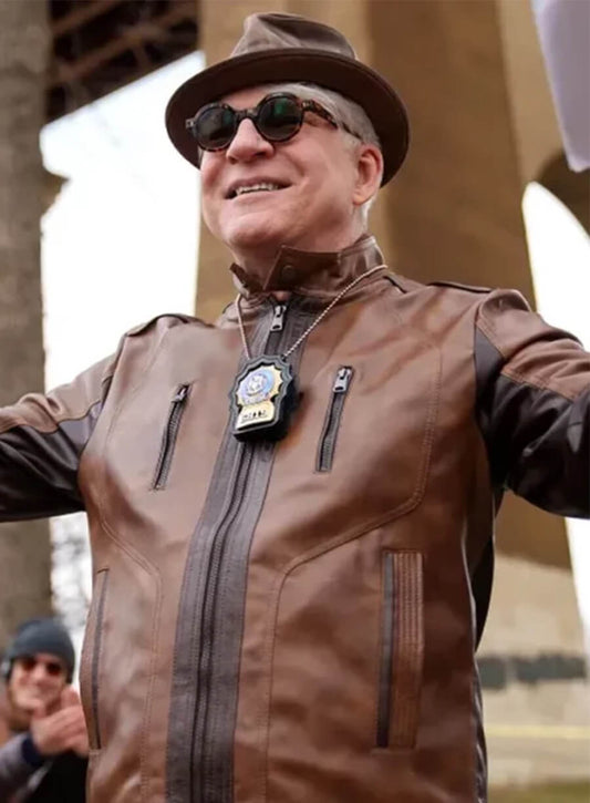 Steve Martin Only Murders in the Building Brown Leather Jacket
