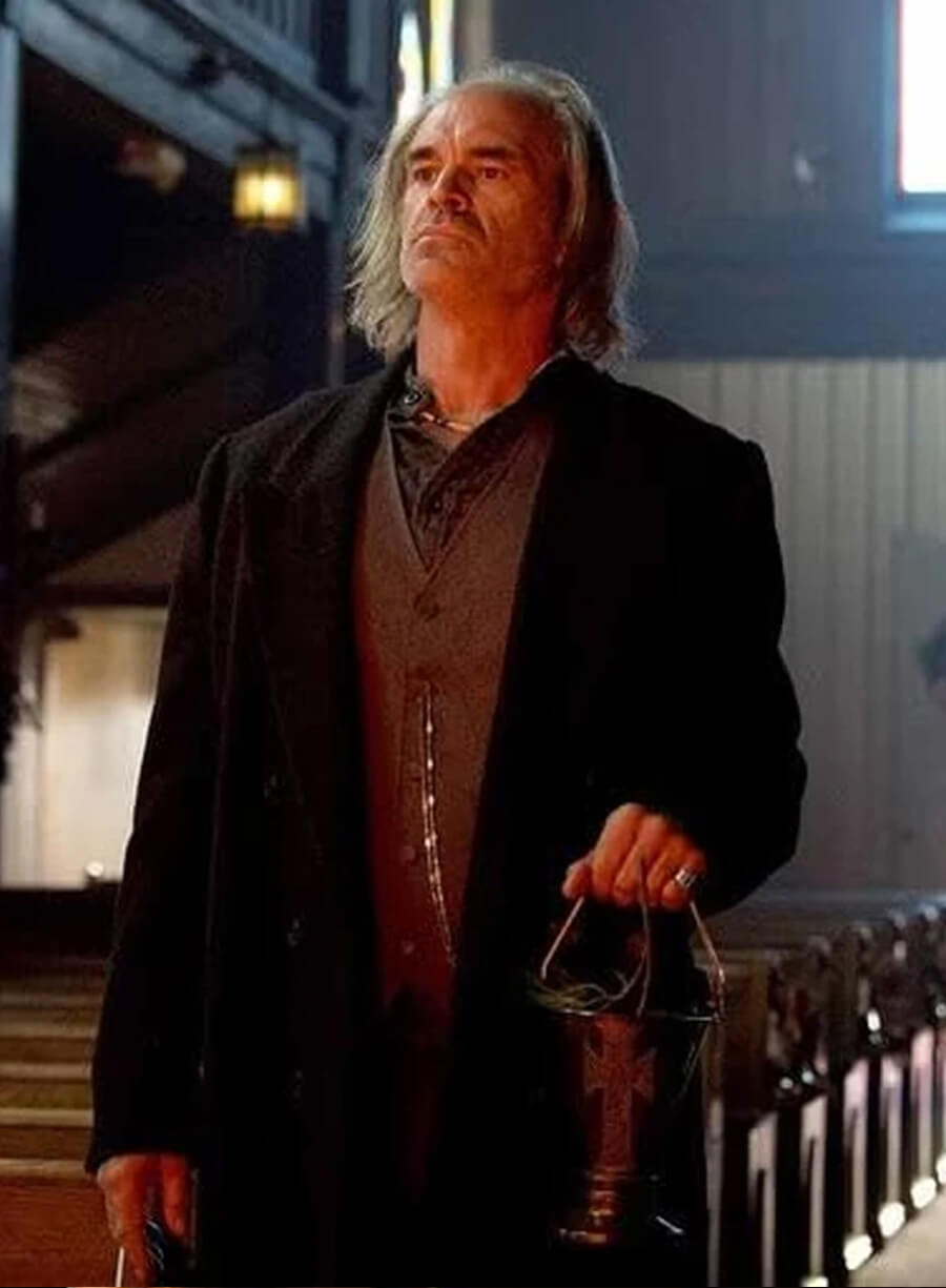 Steven Ogg Revival 2025 Black Wool Coat