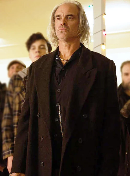 Steven Ogg Revival 2025 Black Wool Coat