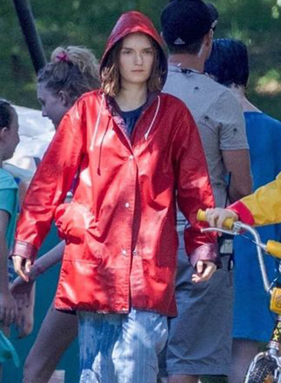 Stranger Things Eleven Red PU Leather Coat