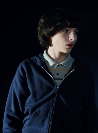 Stranger Things Mike Wheeler Blue Fleece Hoodie