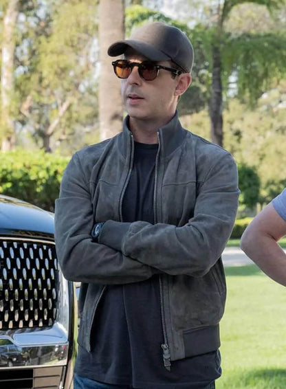 Succession S04 Kendall Roy Suede Bomber Grey Jacket