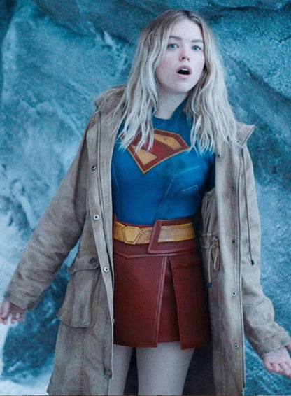 Superman 2025 Supergirl Milly Alcock Hooded Coat