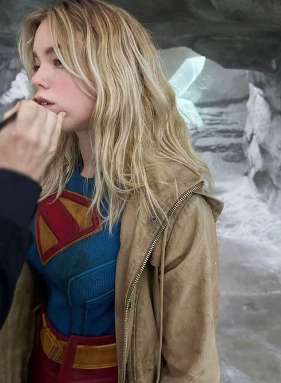 Superman 2025 Supergirl Milly Alcock Hooded Coat