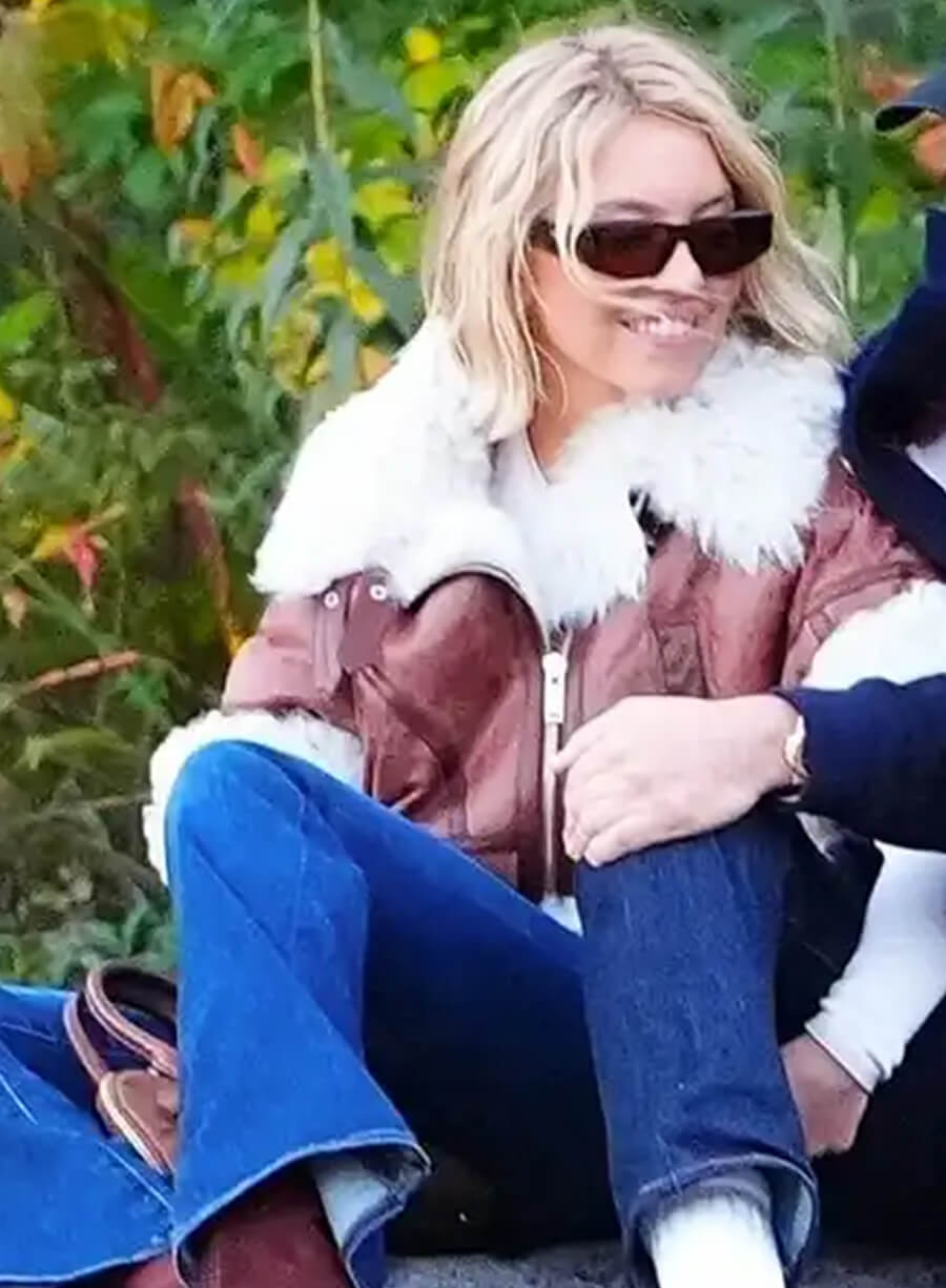 Sydney Sweeney New York City Brown Shearling Jacket