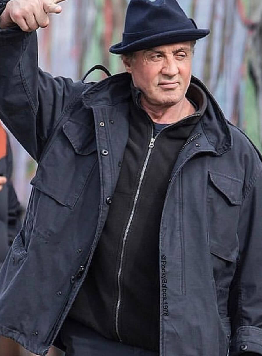 Sylvester Stallone Creed Movie Blue Jacket
