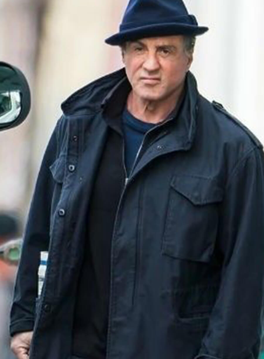 Sylvester Stallone Creed Movie Blue Jacket