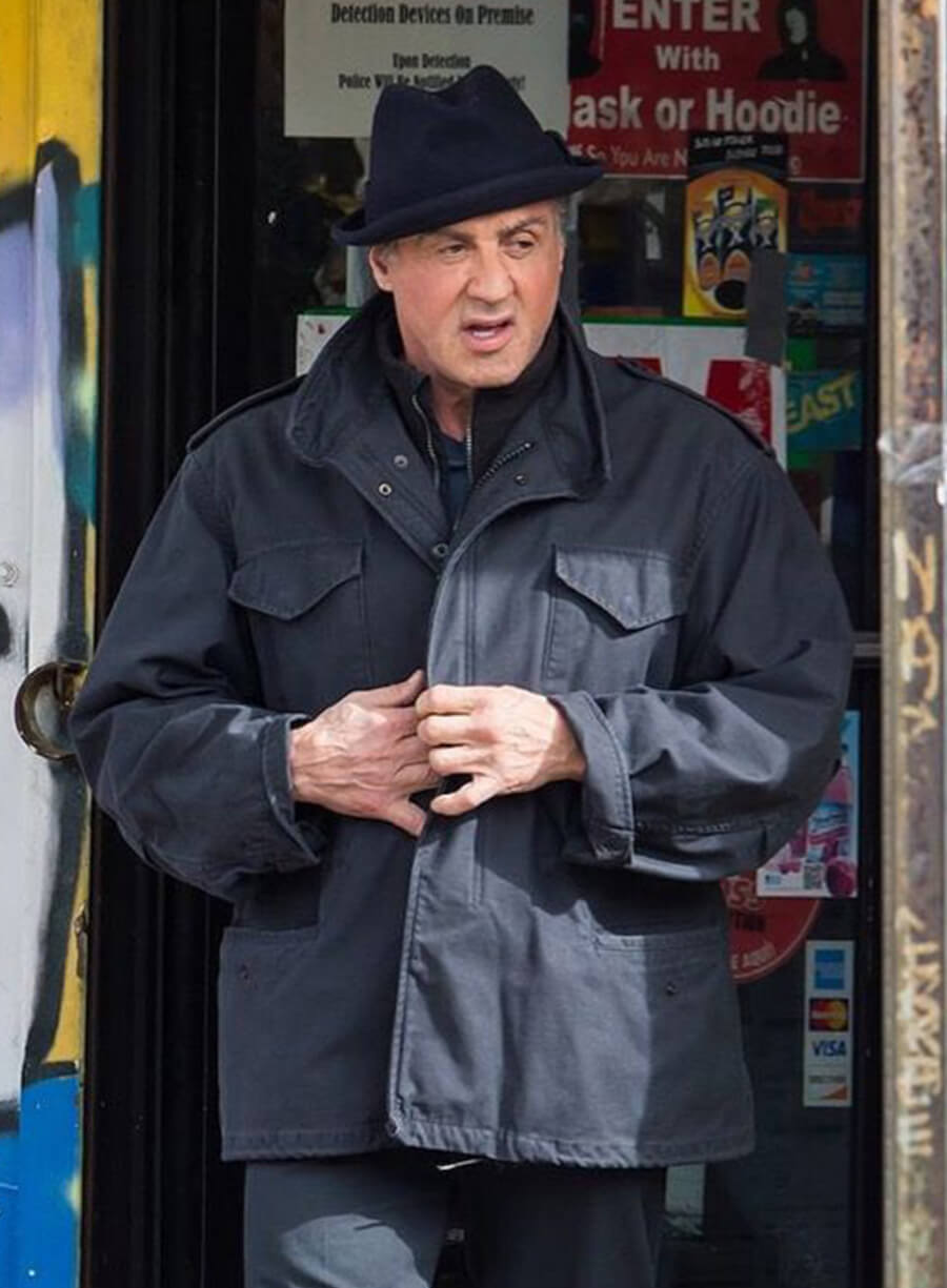 Sylvester Stallone Creed Movie Blue Jacket