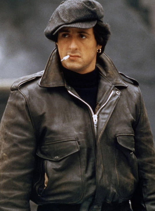 Sylvester Stallone Paradise Alley Black Leather Jacket