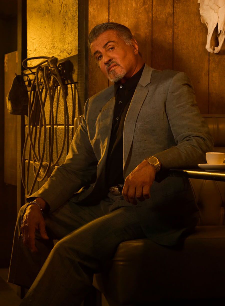 Sylvester Stallone Tulsa King S01 Grey Suit 