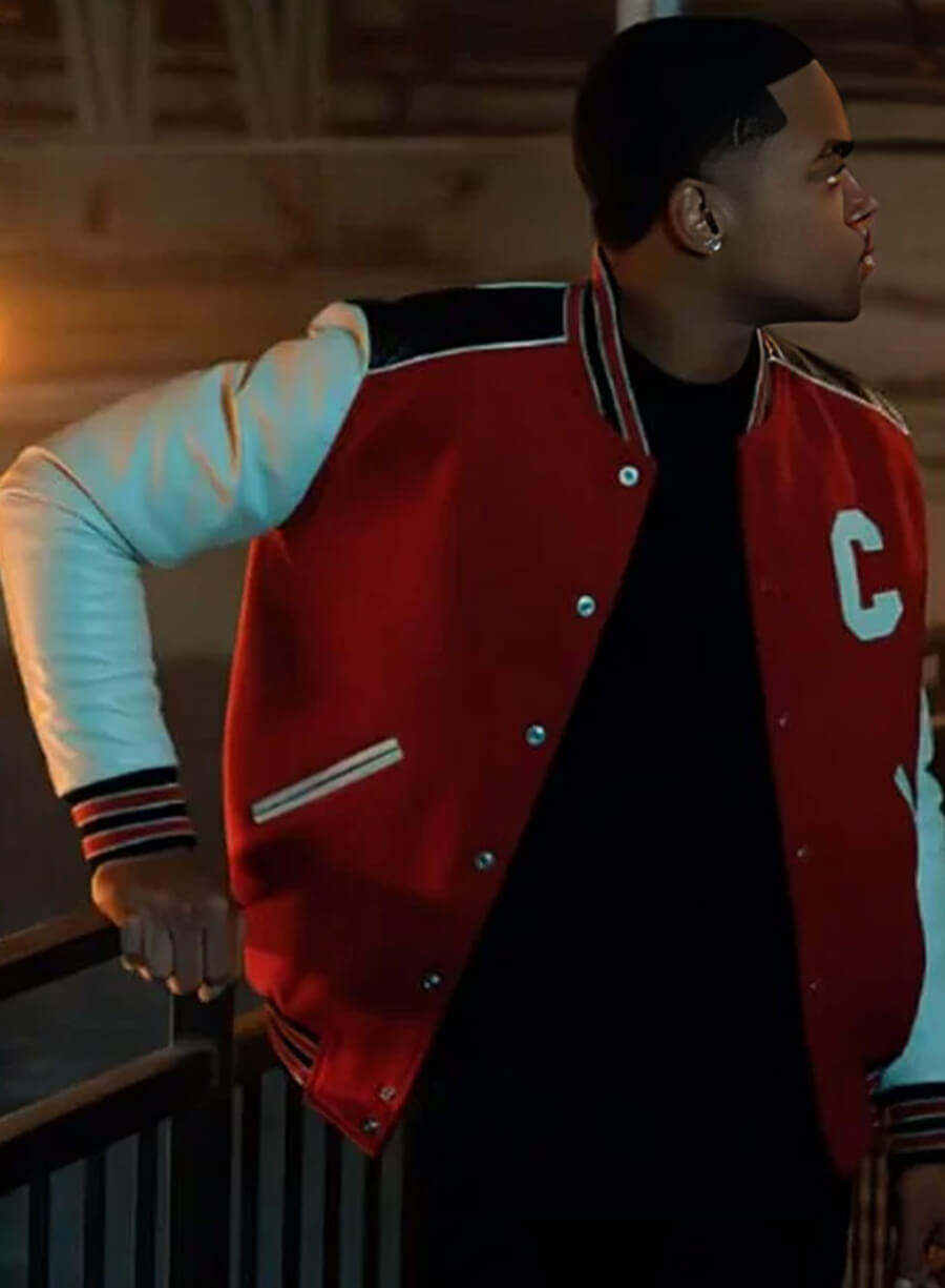 Tariq St. Patrick Power Book II Ghost Red Varsity Jacket