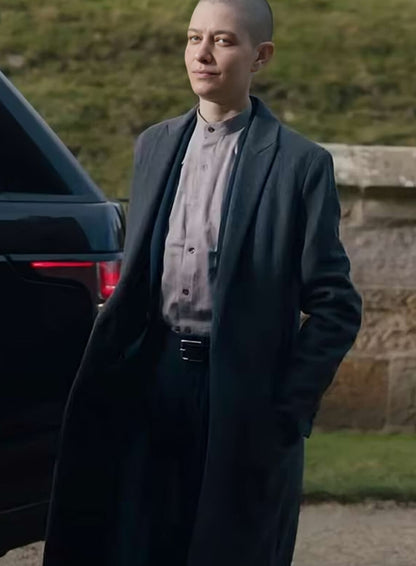 Taylor Mason Billions S07 Grey Wool Coat