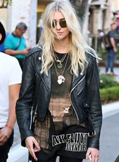 Taylor Momsen Black Biker Jacket