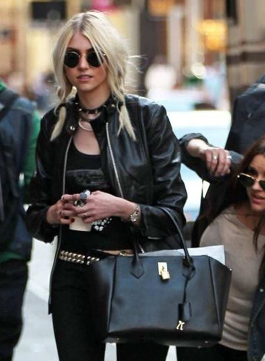 Taylor Momsen Black Leather Jacket