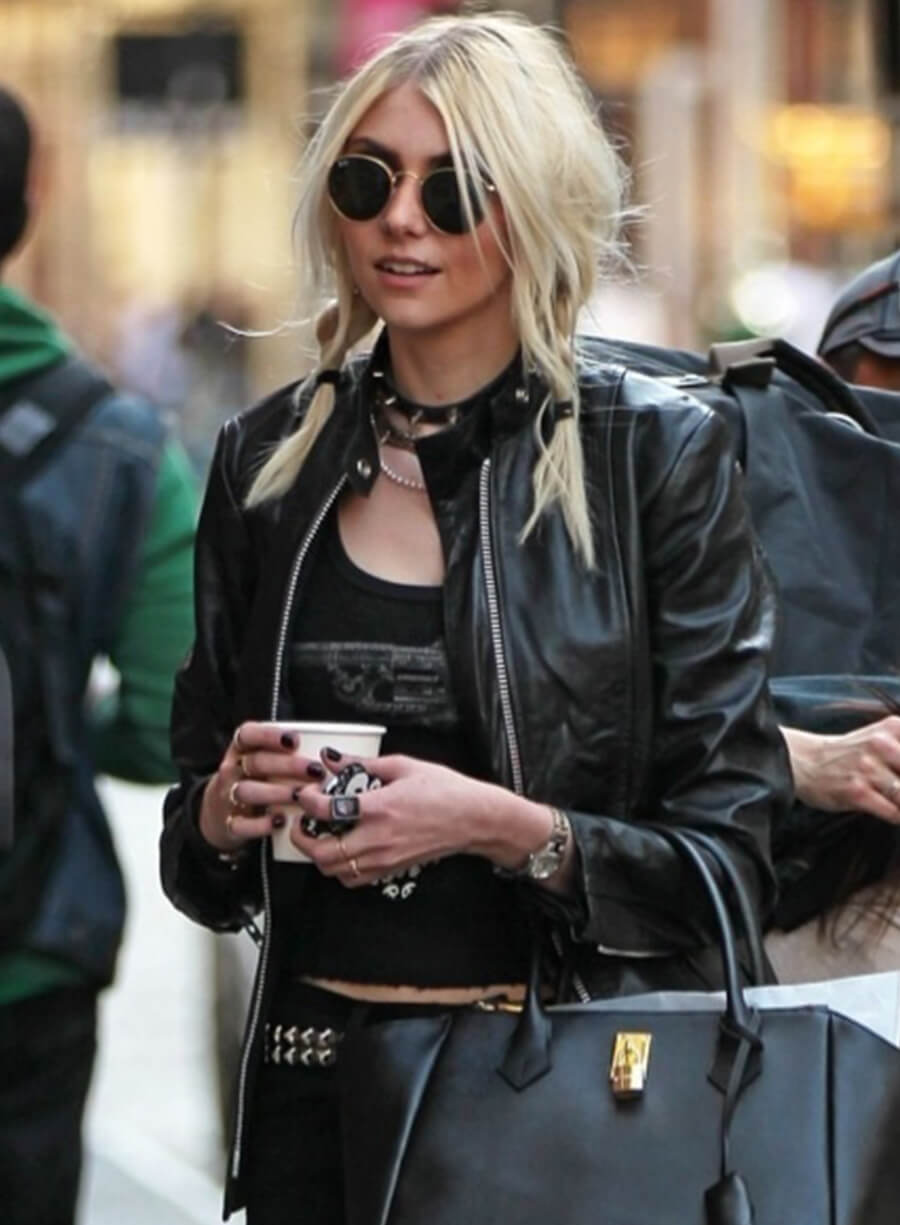 Taylor Momsen Black Leather Jacket