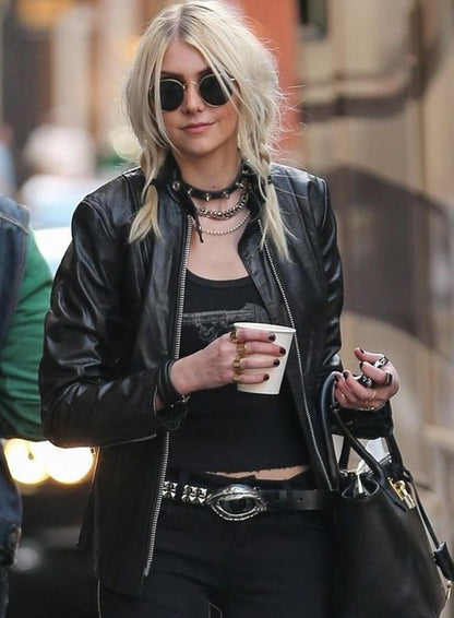 Taylor Momsen Black Leather Jacket