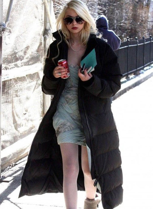 Taylor Momsen Black Puffer Coat