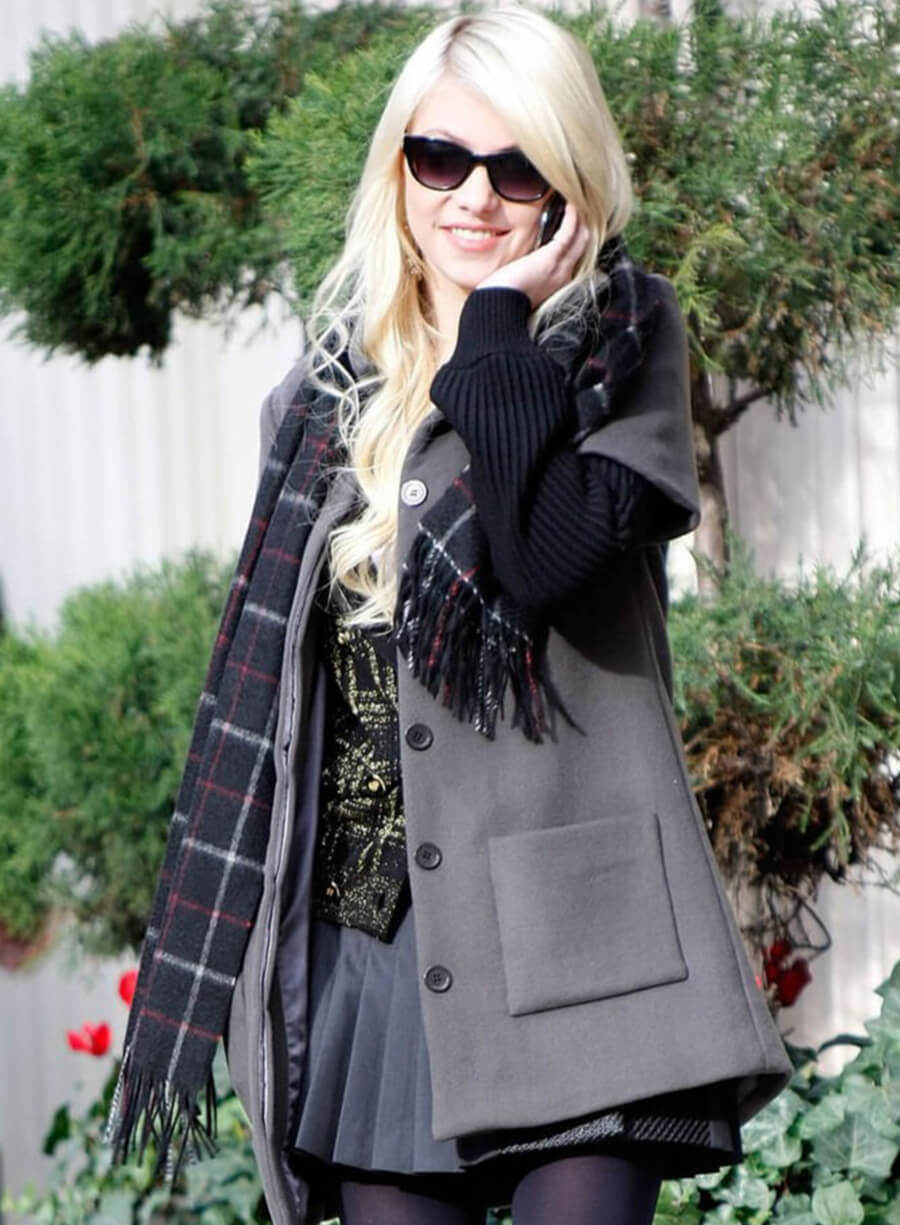 Taylor Momsen Gossip Girl Grey Wool Coat