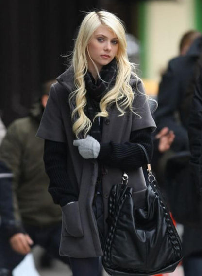 Taylor Momsen Gossip Girl Grey Wool Coat