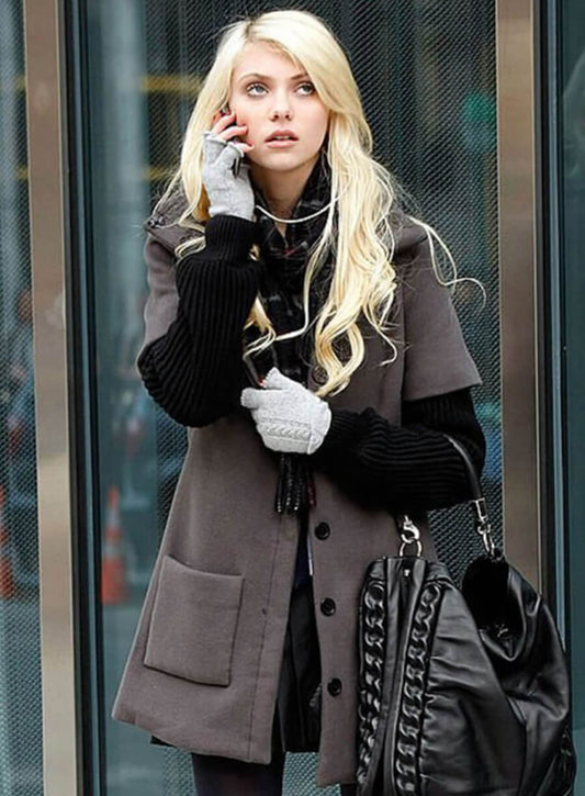 Taylor Momsen Gossip Girl Grey Wool Coat