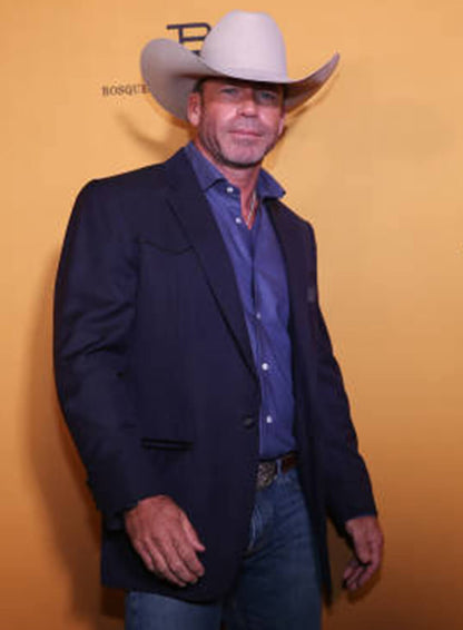 Taylor Sheridan Yellowstone Premiere Blue Blazer