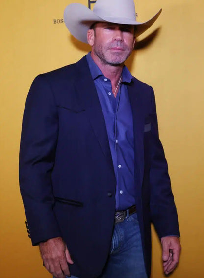 Taylor Sheridan Yellowstone Premiere Blue Blazer