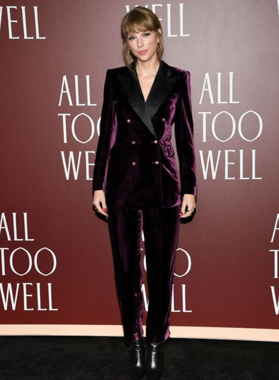 Taylor Swift All Too Well Purple Velvet Suit
