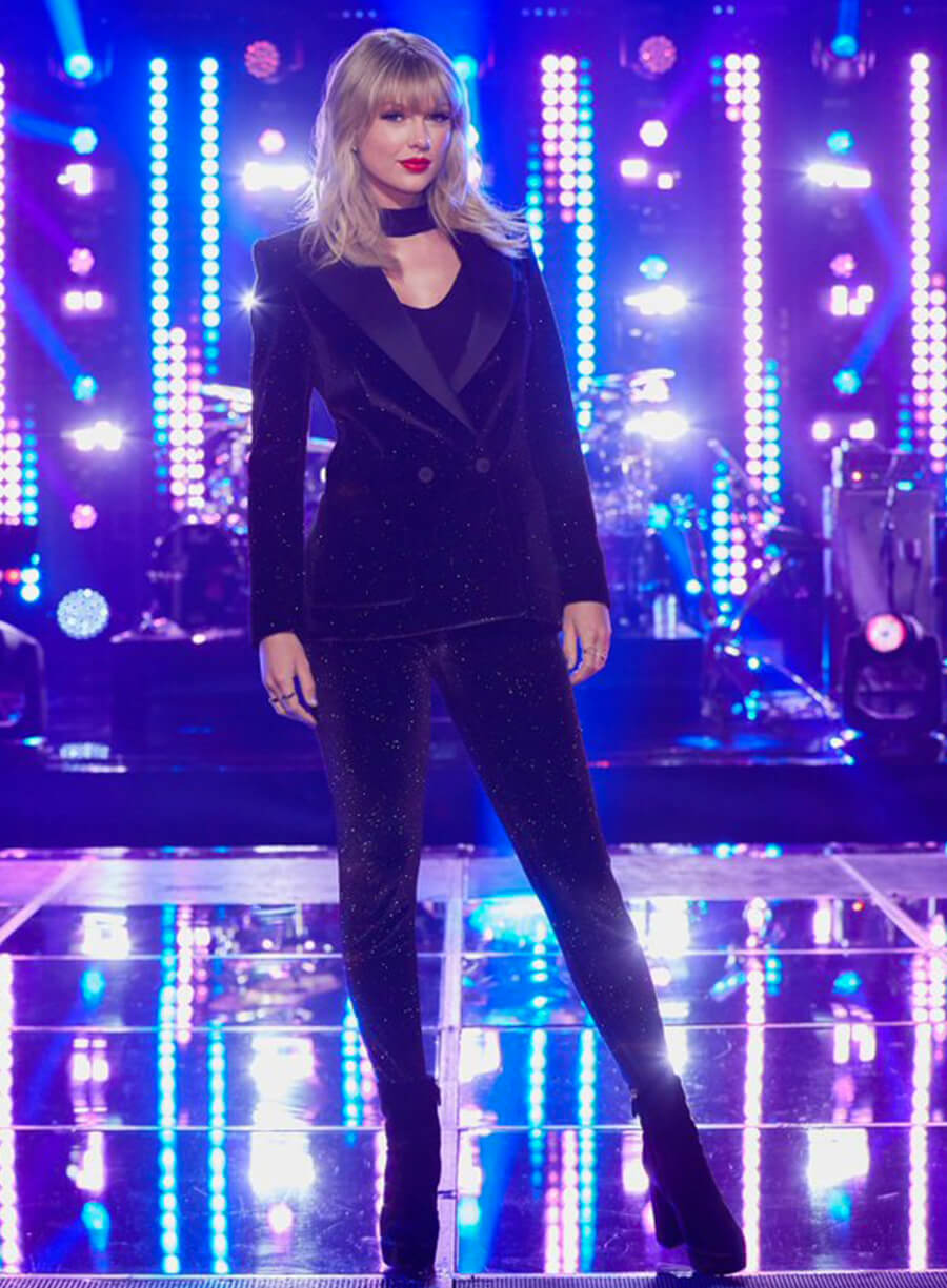 Taylor Swift Black Velvet Suit