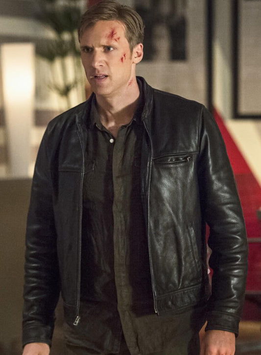 Teddy Sears The Flash Black Leather Jacket