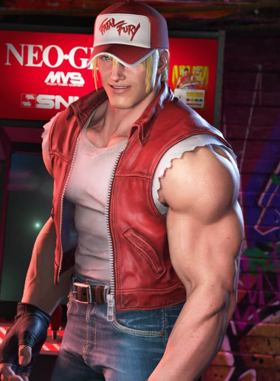 Terry Bogard Street Fighter 6 Red Leather Vest