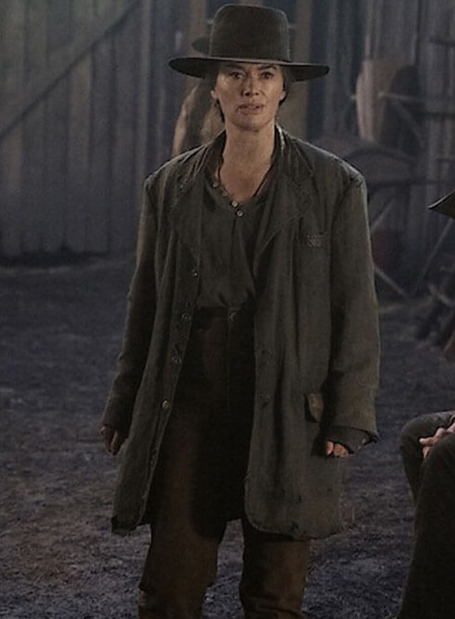 The Abandons S01 Fiona Nolan Grey Cotton Coat