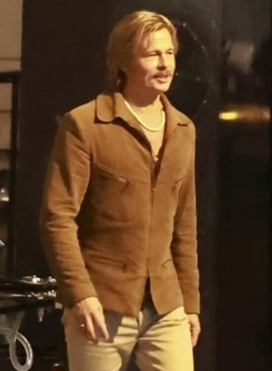 The Adventures of Cliff Booth Brad Pitt Suede Jacket