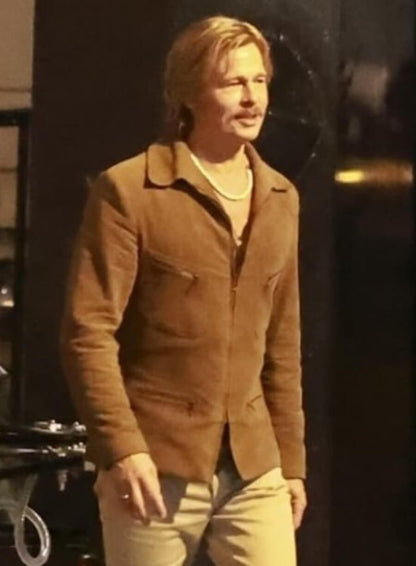 The Adventures of Cliff Booth Brad Pitt Suede Jacket