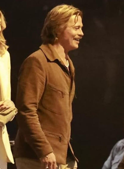 The Adventures of Cliff Booth Brad Pitt Suede Jacket