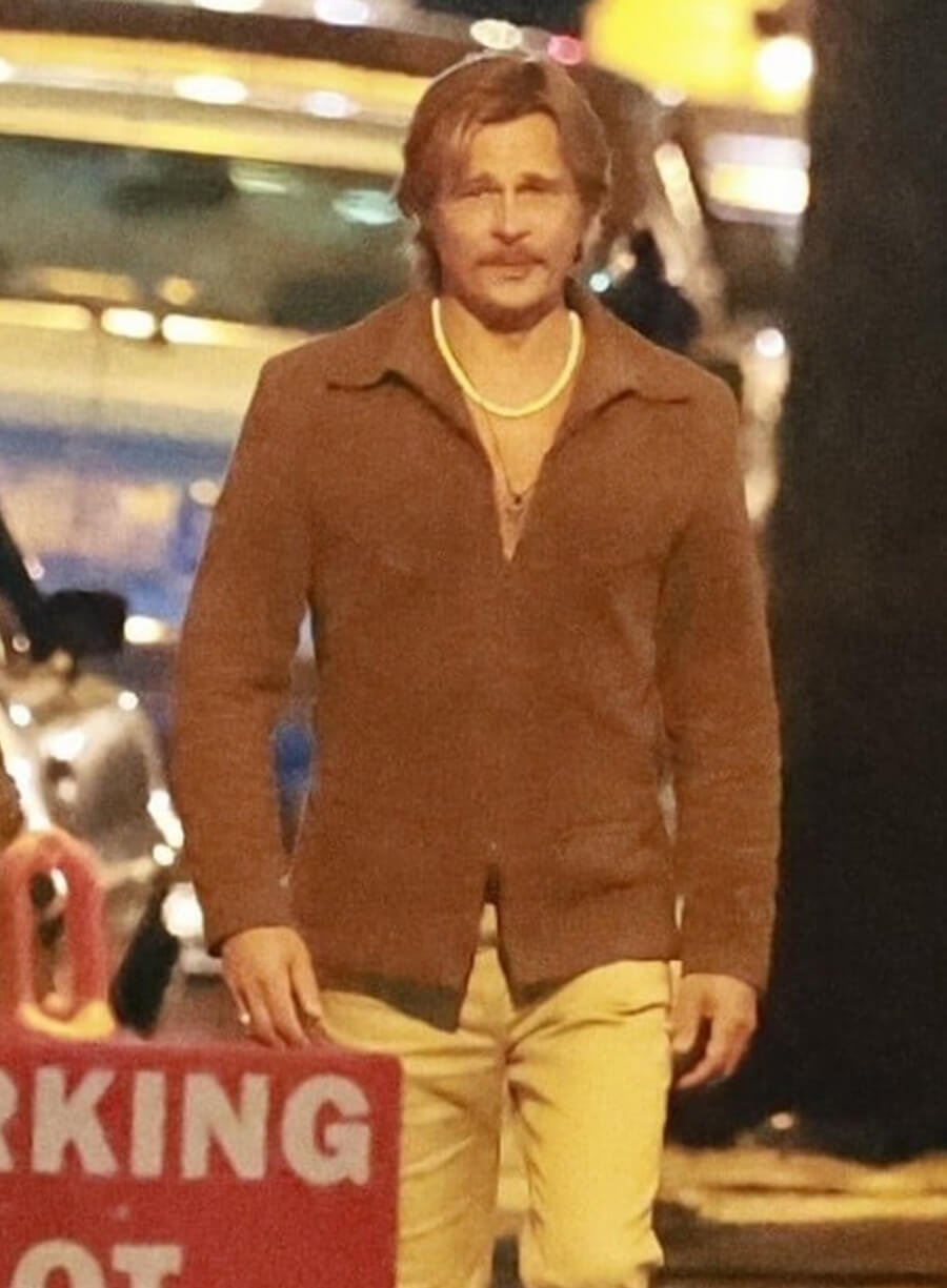 The Adventures of Cliff Booth Brad Pitt Suede Jacket