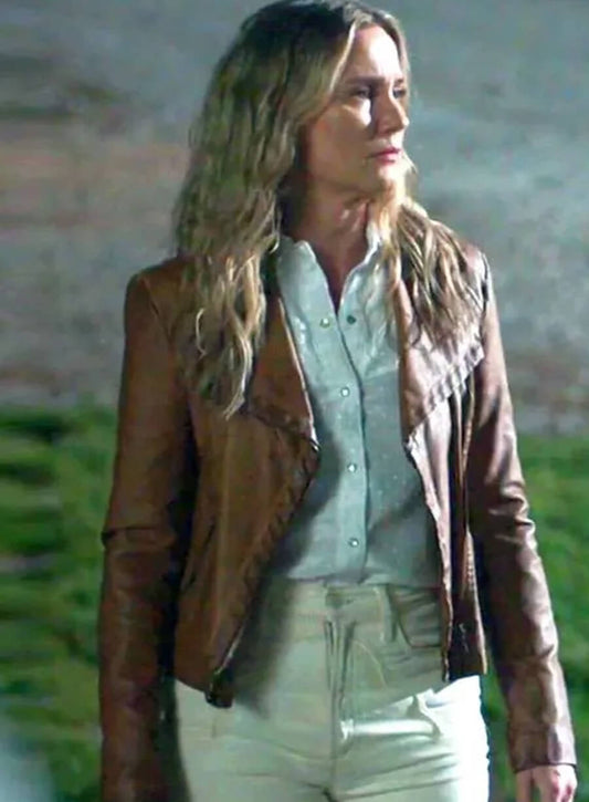 The Bondsman Maryanne Dice Brown Leather Jacket