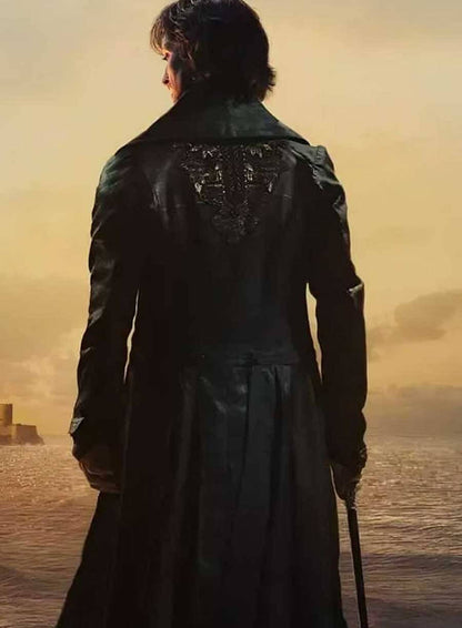 The Count of Monte-Cristo 2024 Pierre Niney Black Leather Coat