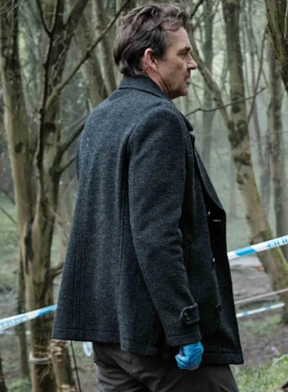 The Crow Girl Dougray Scott Black Wool Coat
