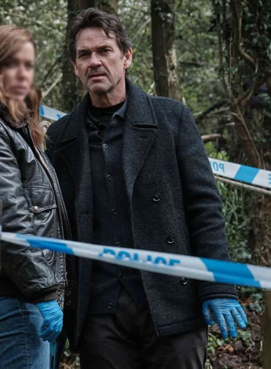 The Crow Girl Dougray Scott Black Wool Coat