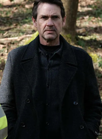 The Crow Girl Dougray Scott Black Wool Coat