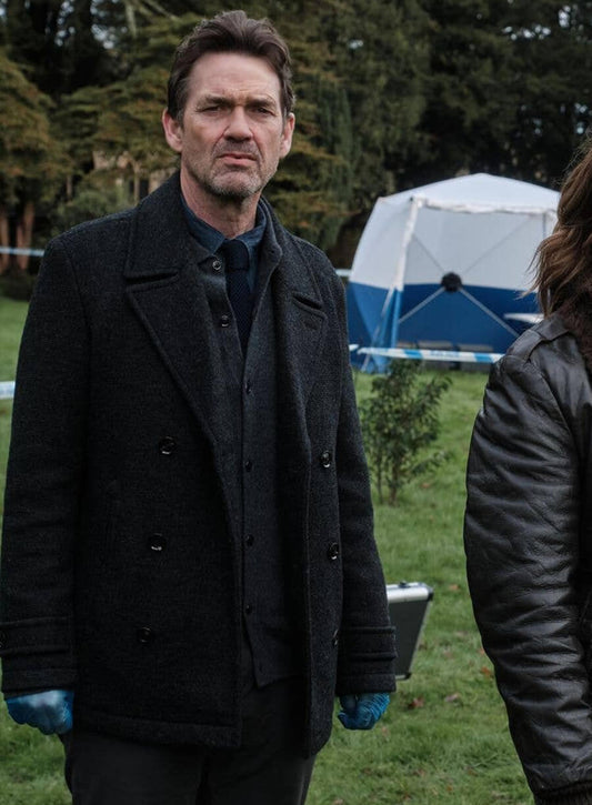 The Crow Girl Dougray Scott Black Wool Coat