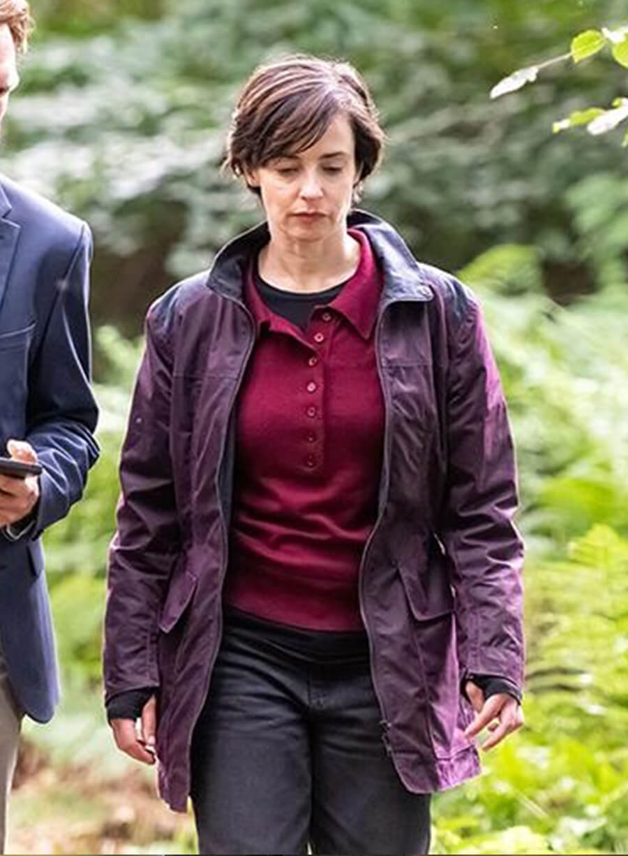 The Dark 2026 Laura Donnelly Burgendy Jacket