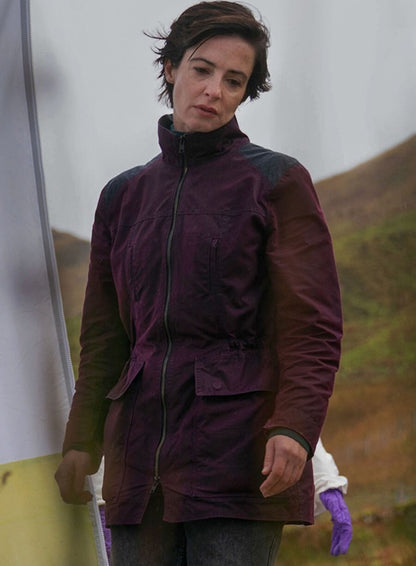 The Dark 2026 Laura Donnelly Burgendy Jacket