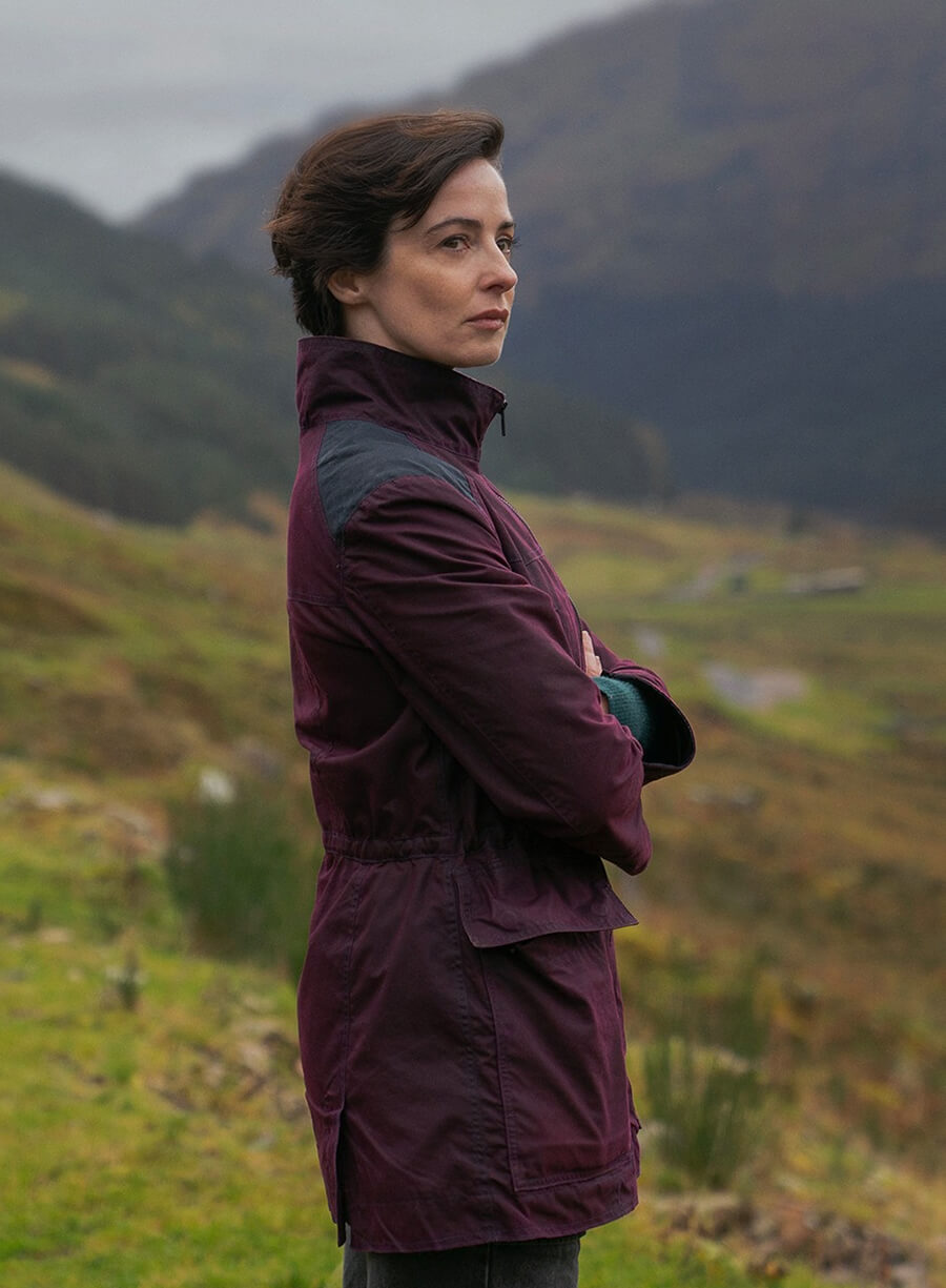 The Dark 2026 Laura Donnelly Burgendy Jacket