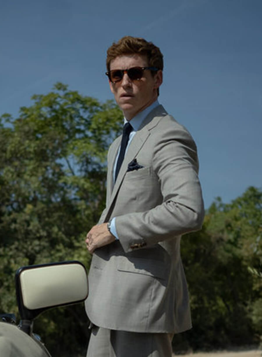 The Day of the Jackal Eddie Redmayne Grey Blazer