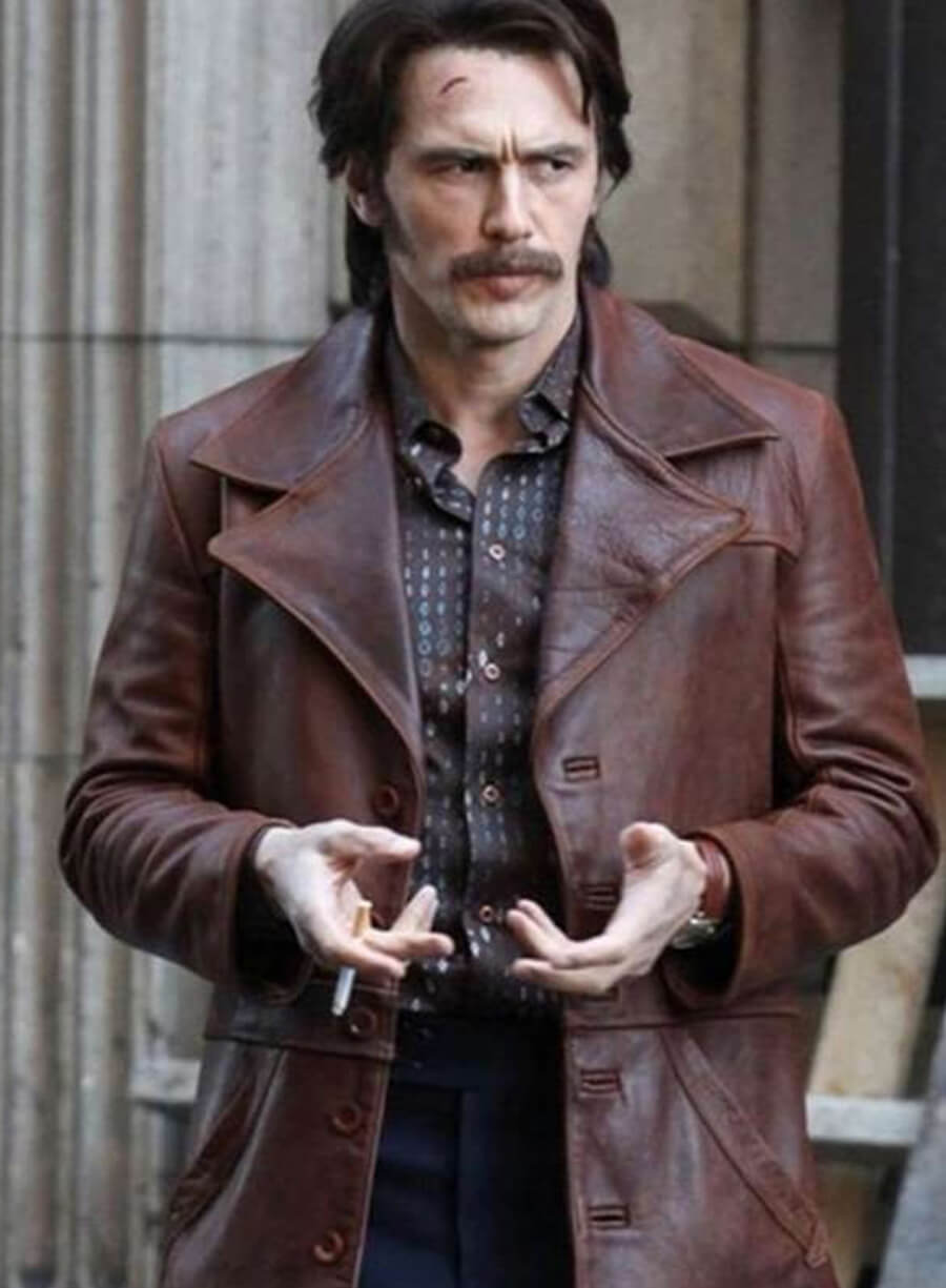 The Deuce James Franco Brown Distressed Leather Jacket 
